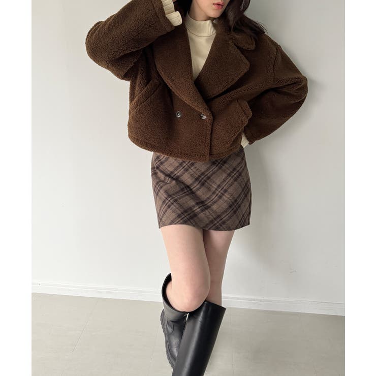 クロップドボアコート | JUNOAH | 詳細画像9 