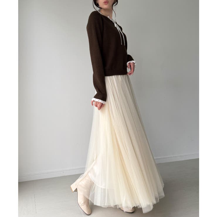 フリルレイヤードニットプルオーバー  | JUNOAH | 詳細画像10 