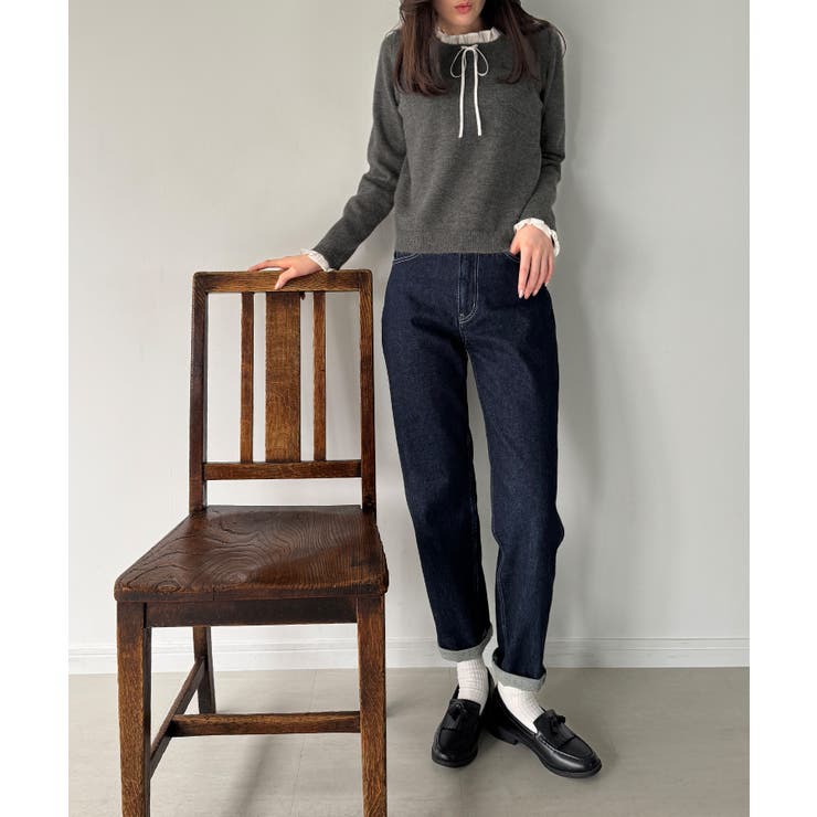 フリルレイヤードニットプルオーバー  | JUNOAH | 詳細画像3 