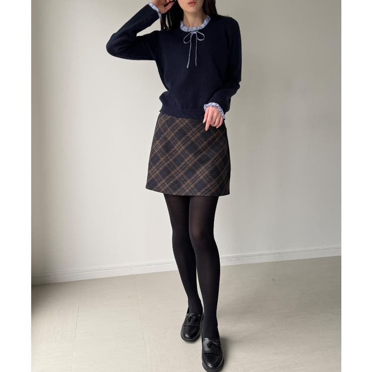 フリルレイヤードニットプルオーバー  | JUNOAH | 詳細画像8 