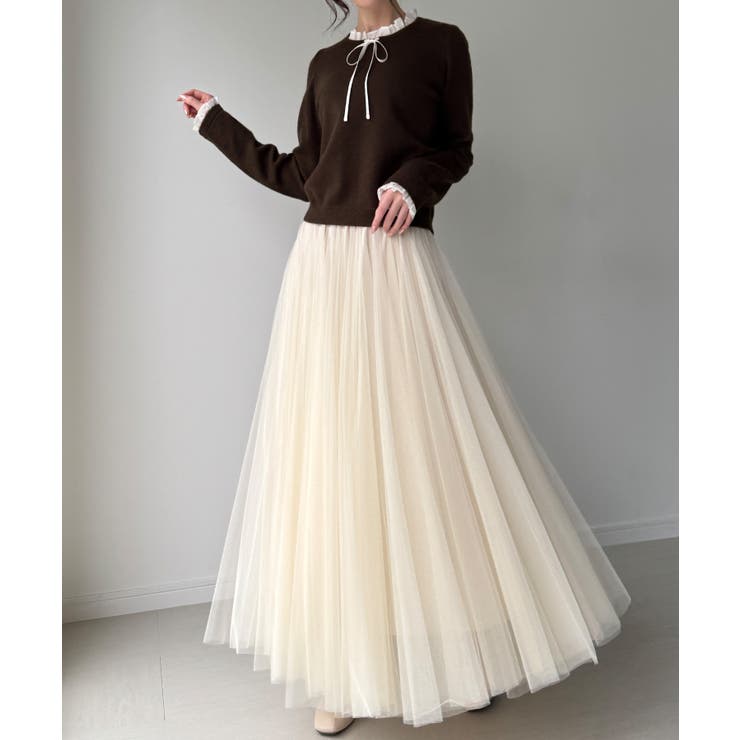 フリルレイヤードニットプルオーバー  | JUNOAH | 詳細画像9 