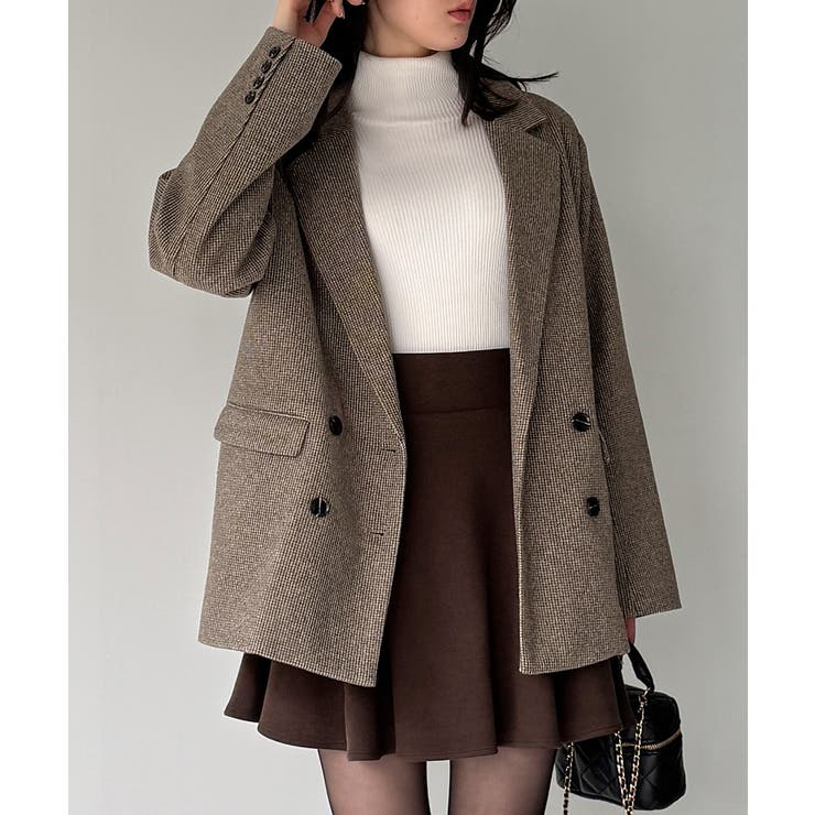 チェック柄ジャケットコート[品番：AMTW0012900]｜JUNOAH