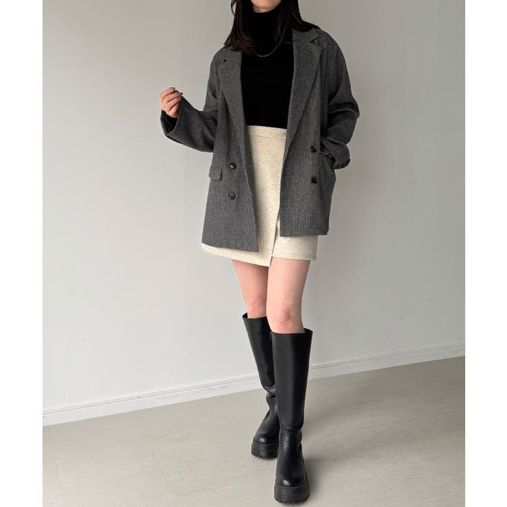 チェック柄ジャケットコート | JUNOAH | 詳細画像10 