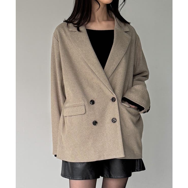 チェック柄ジャケットコート[品番：AMTW0012900]｜JUNOAH