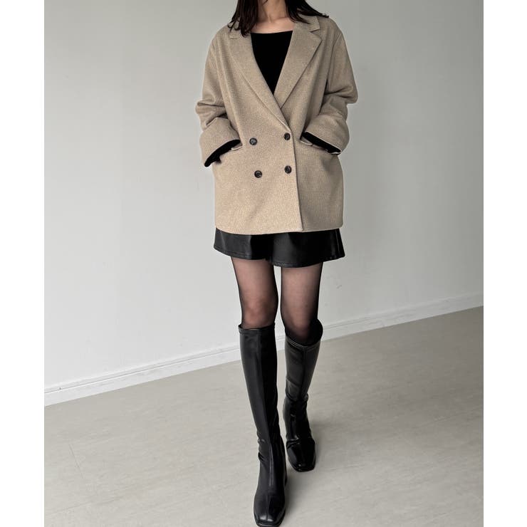 チェック柄ジャケットコート | JUNOAH | 詳細画像14 