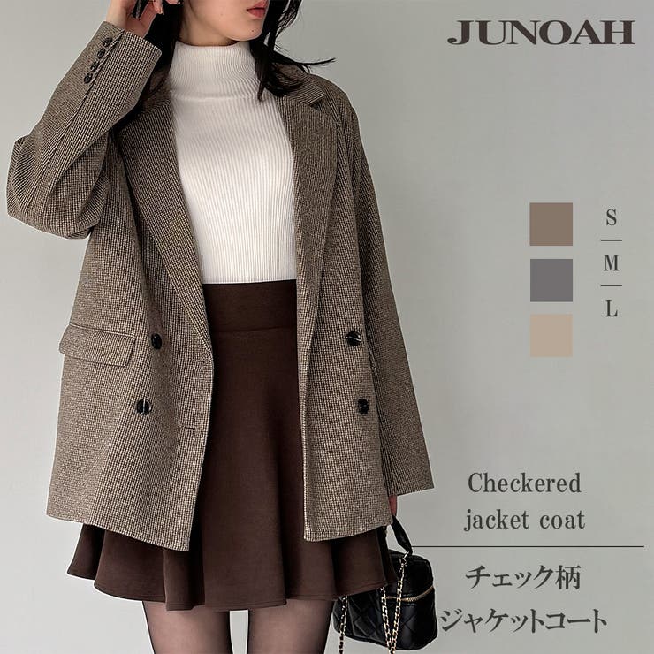チェック柄ジャケットコート | JUNOAH | 詳細画像1 