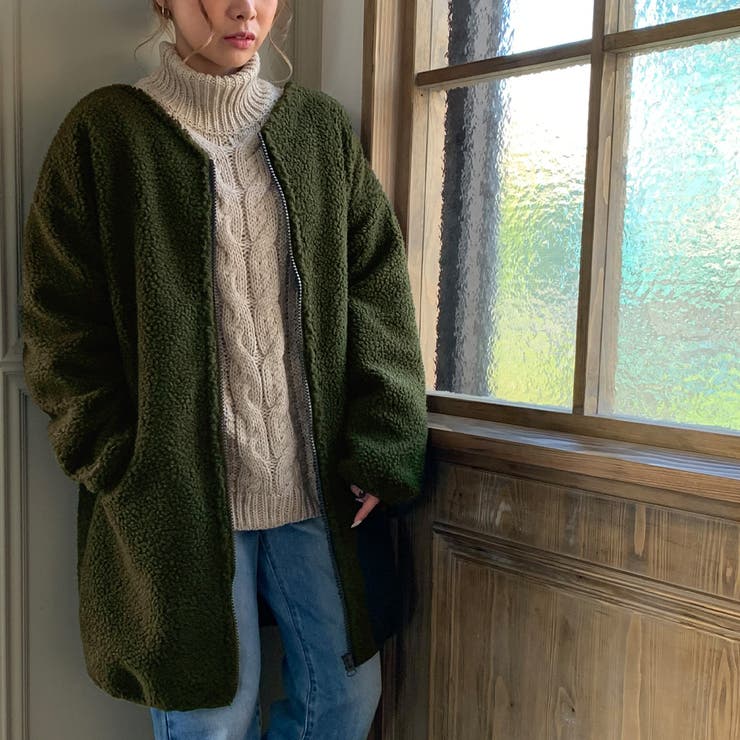 ゆったりもこもこボアロングコート - ロングコート/アウター - JUNOAH(ジュノア) - レディースファッション通販リュリュモール