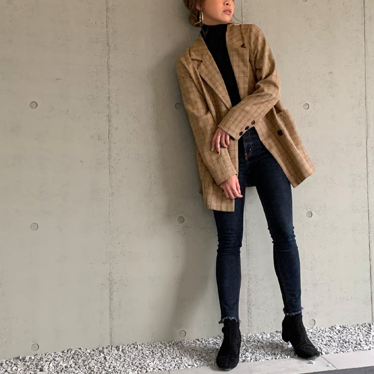 チェックテーラードジャケット ダブル カジュアル 品番 Amtw Junoah ジュノア のレディースファッション通販 Shoplist ショップリスト