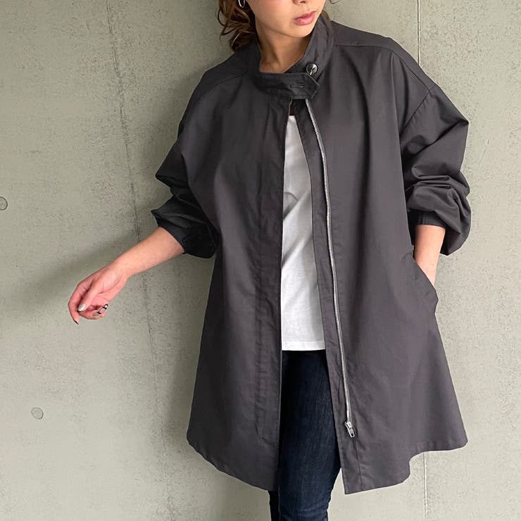 スタンドカラーフレアショートコート[品番：AMTW0003060]｜JUNOAH