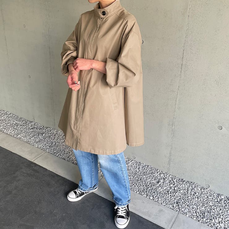 スタンドカラーフレアショートコート[品番：AMTW0003060]｜JUNOAH