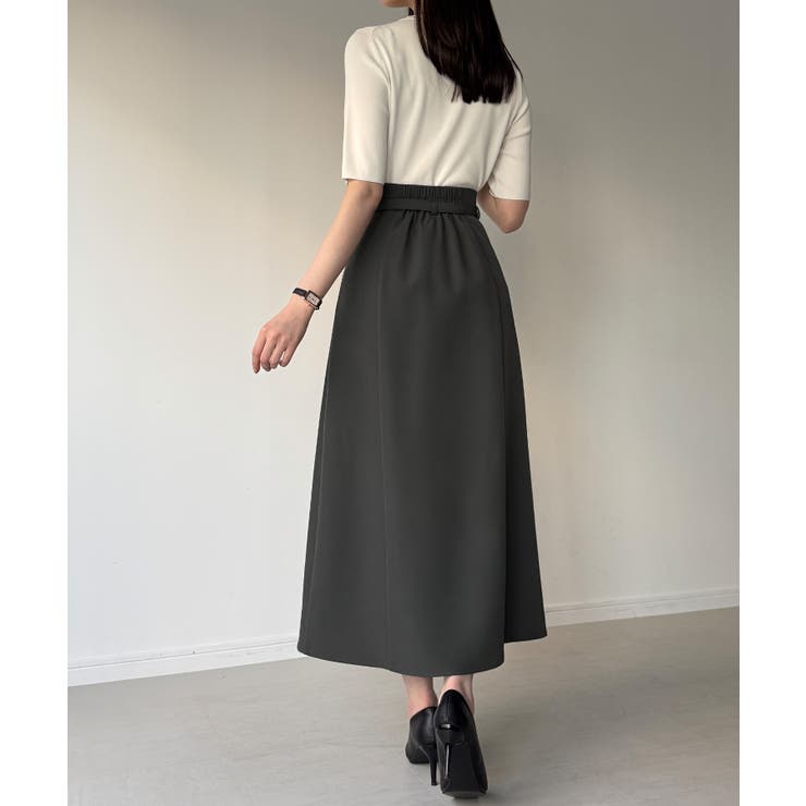 ベルト付きボックスプリーツミディスカート | JUNOAH | 詳細画像13 