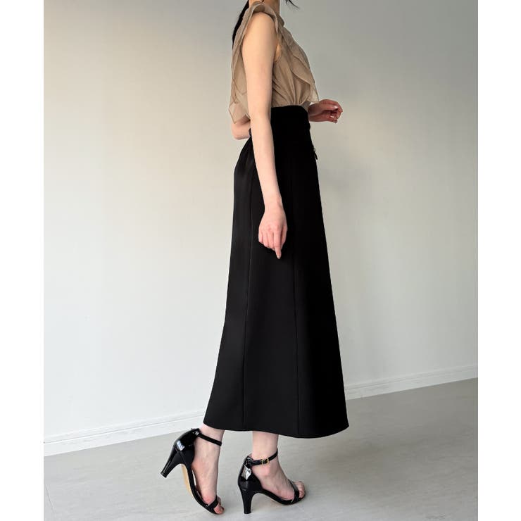 ベルト付きボックスプリーツミディスカート | JUNOAH | 詳細画像3 