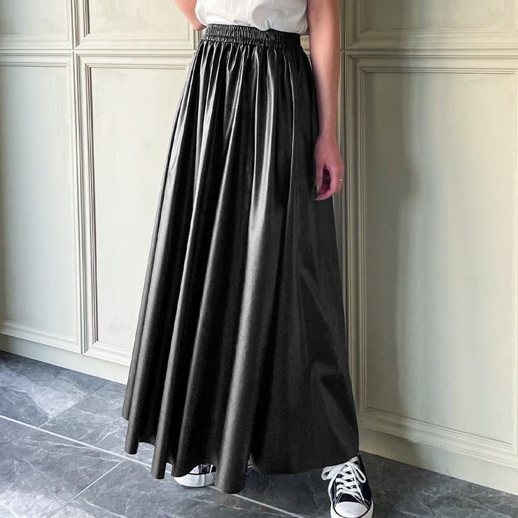 Aラインpuレザーマキシスカート マキシ丈スカート ゆったり 品番 Amtw Junoah ジュノア のレディースファッション通販 Shoplist ショップリスト