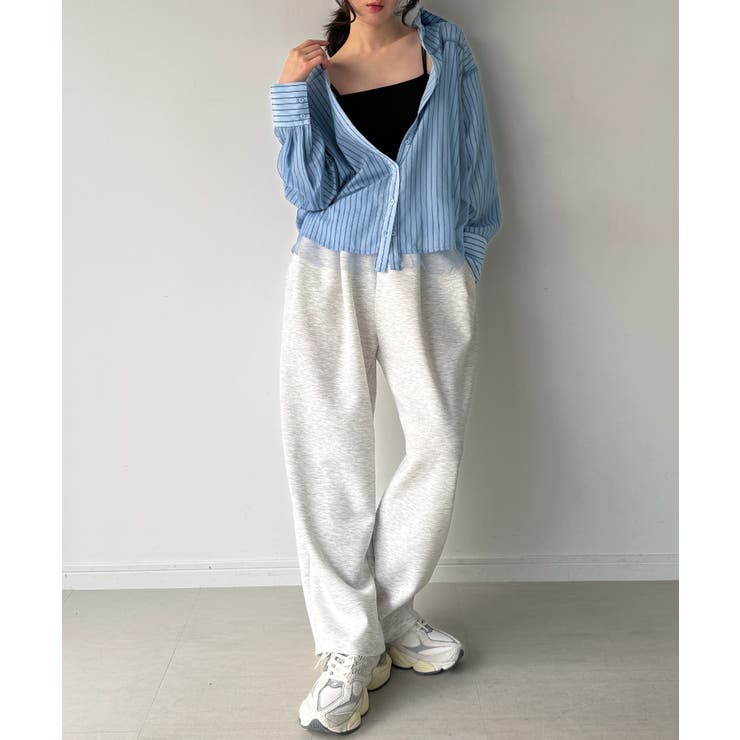 チュールレイヤードストライプシャツ | JUNOAH | 詳細画像10 