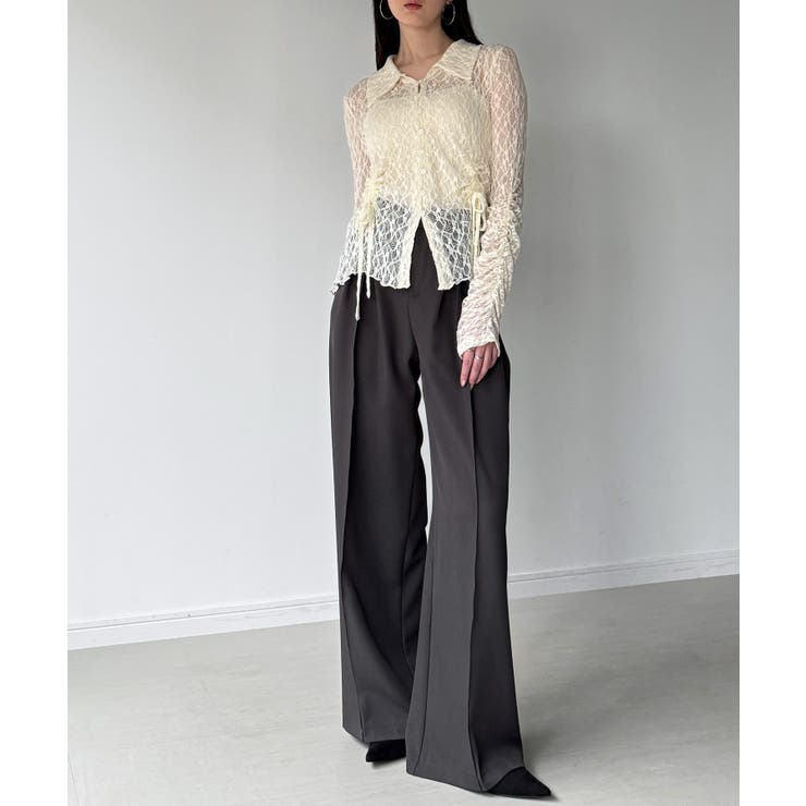 カットレースポロ衿カーディガン | JUNOAH | 詳細画像11 