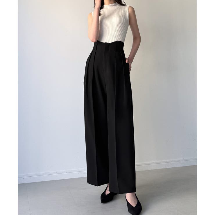 ウェーブハイウエストツータックワイドパンツ | JUNOAH | 詳細画像5 