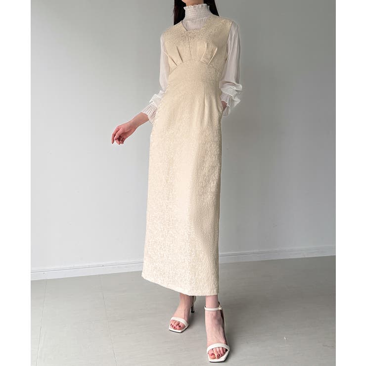 ジャガードバックレースアップジャンスカ | JUNOAH | 詳細画像1 