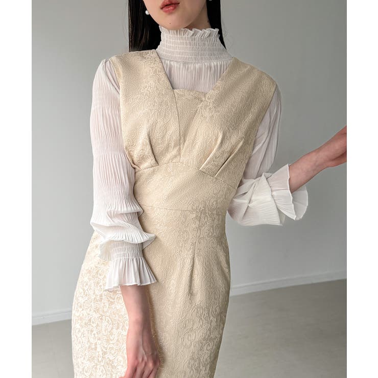 ジャガードバックレースアップジャンスカ | JUNOAH | 詳細画像3 