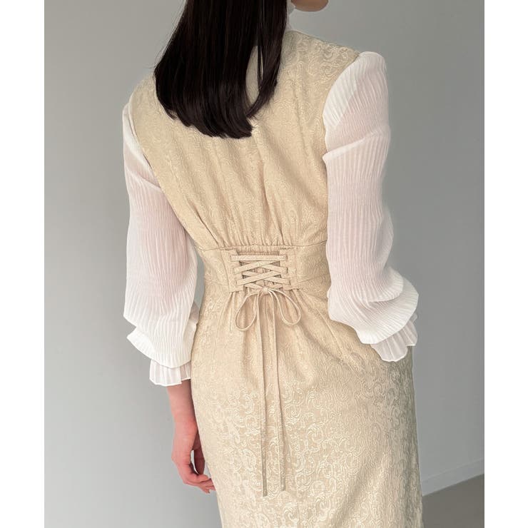 ジャガードバックレースアップジャンスカ | JUNOAH | 詳細画像4 