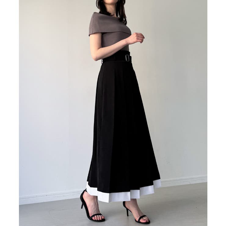 レイヤードスリットプリーツスカート | JUNOAH | 詳細画像3 