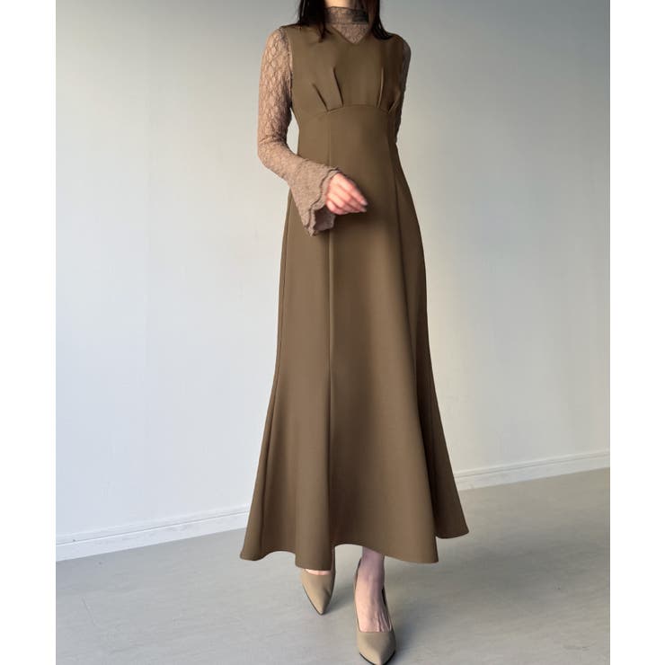 （裏地無し）マーメイドワンピースレーストップスセット | JUNOAH | 詳細画像11 