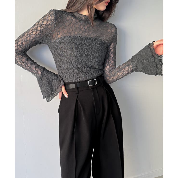 （裏地無し）マーメイドワンピースレーストップスセット | JUNOAH | 詳細画像19 