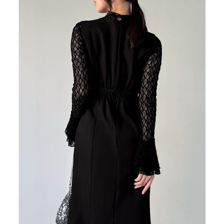 （裏地無し）マーメイドワンピースレーストップスセット | JUNOAH | 詳細画像7 