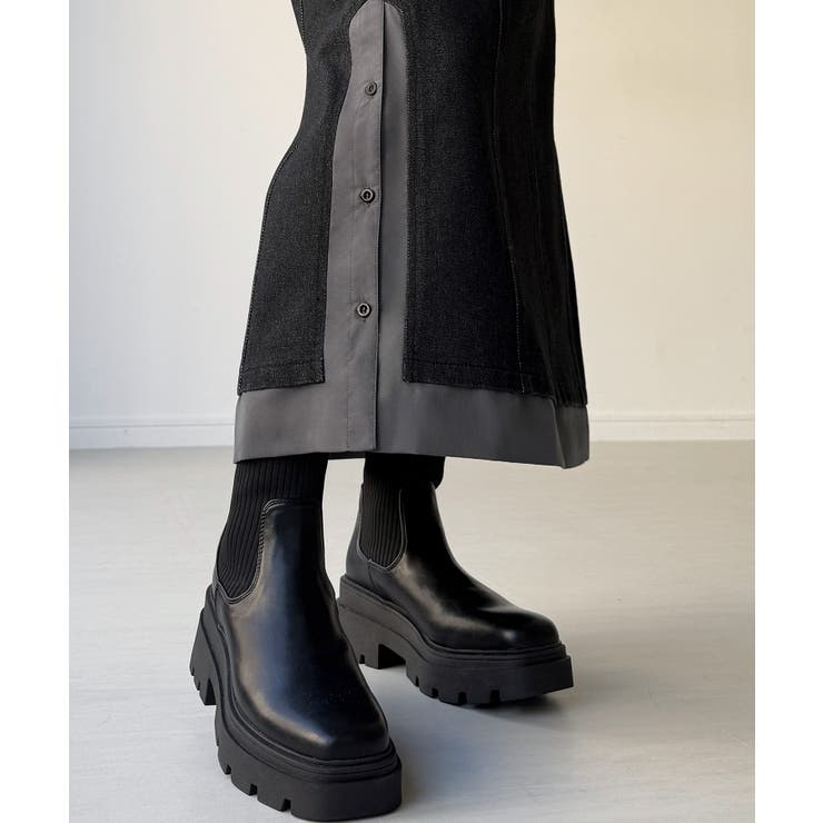 異素材ドッキングデニムスカート | JUNOAH | 詳細画像11 