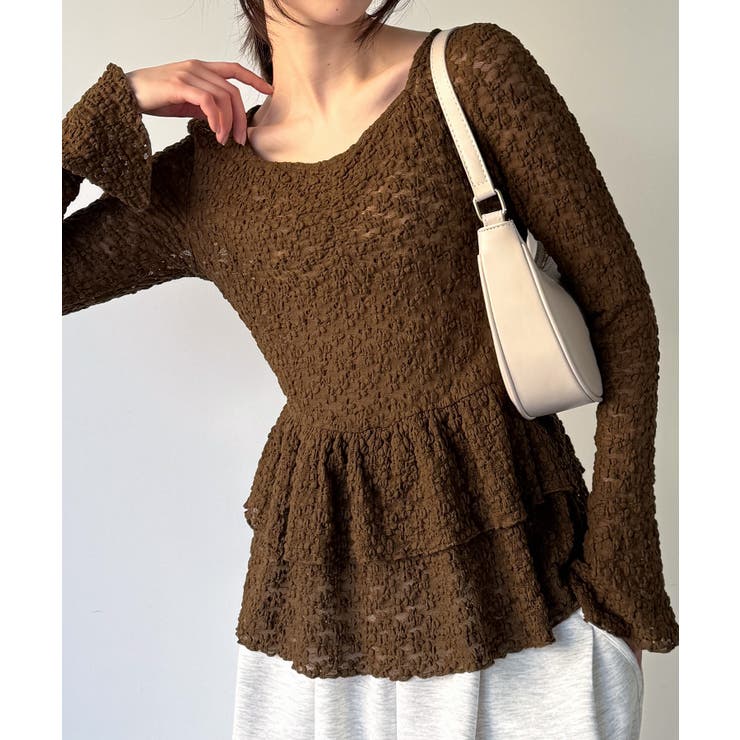 カットレースペプラムトップス | JUNOAH | 詳細画像10 