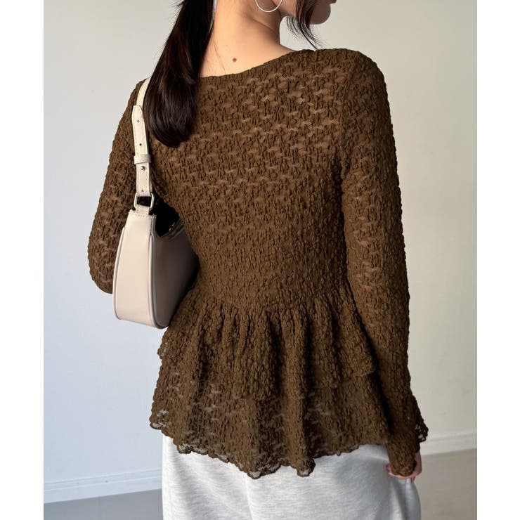 カットレースペプラムトップス | JUNOAH | 詳細画像11 