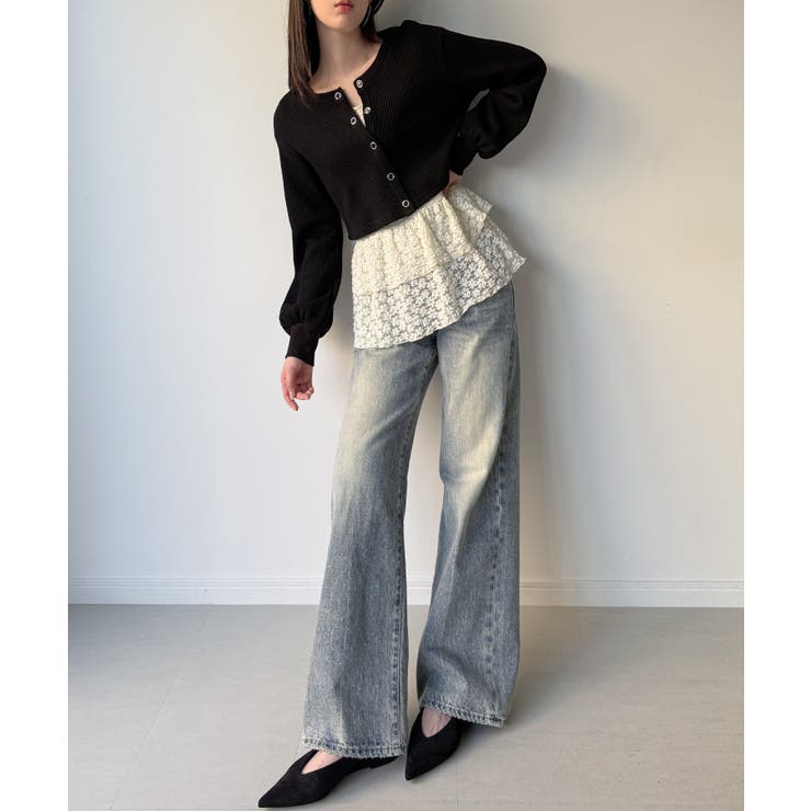 カットレースペプラムトップス | JUNOAH | 詳細画像5 