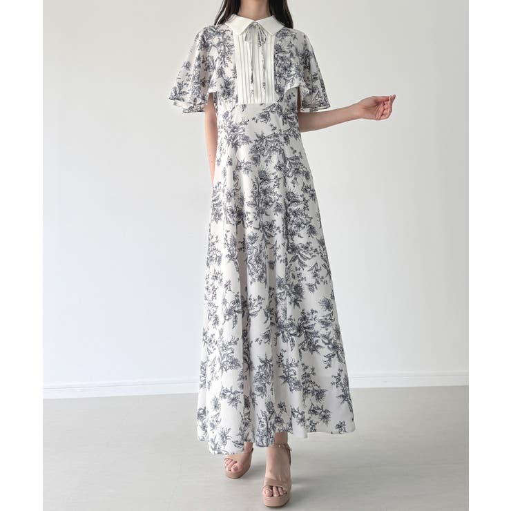 バイカラーピンタックセミフレアワンピース | JUNOAH | 詳細画像5 