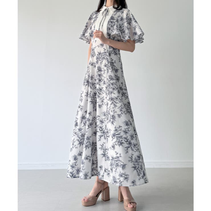 バイカラーピンタックセミフレアワンピース | JUNOAH | 詳細画像6 