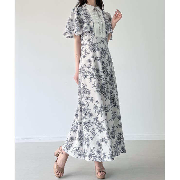 バイカラーピンタックセミフレアワンピース | JUNOAH | 詳細画像7 