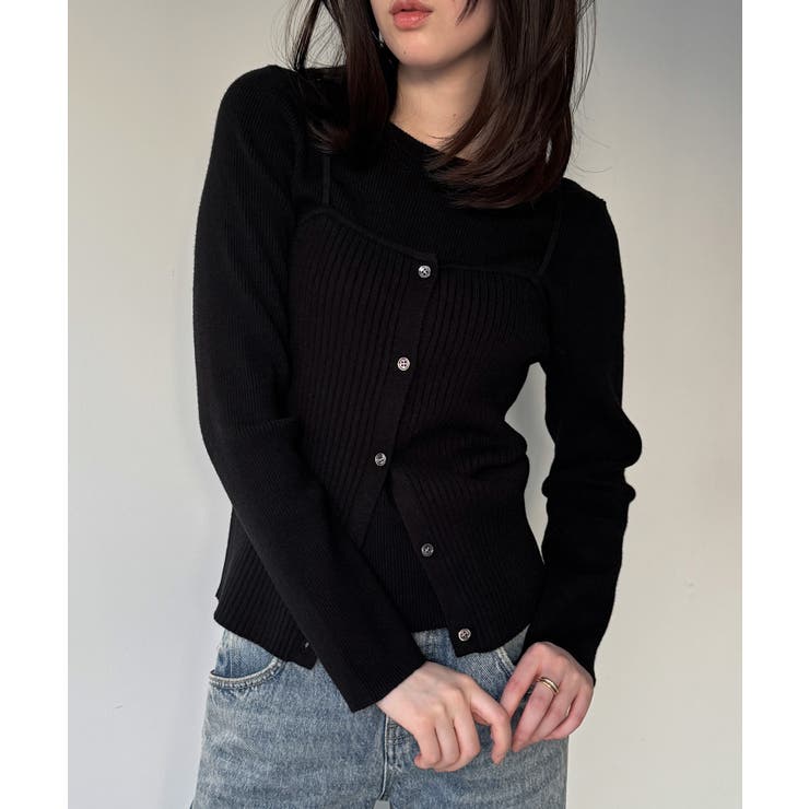 釦ニットビスチェ＋クルーネックリブニットset | JUNOAH | 詳細画像11 