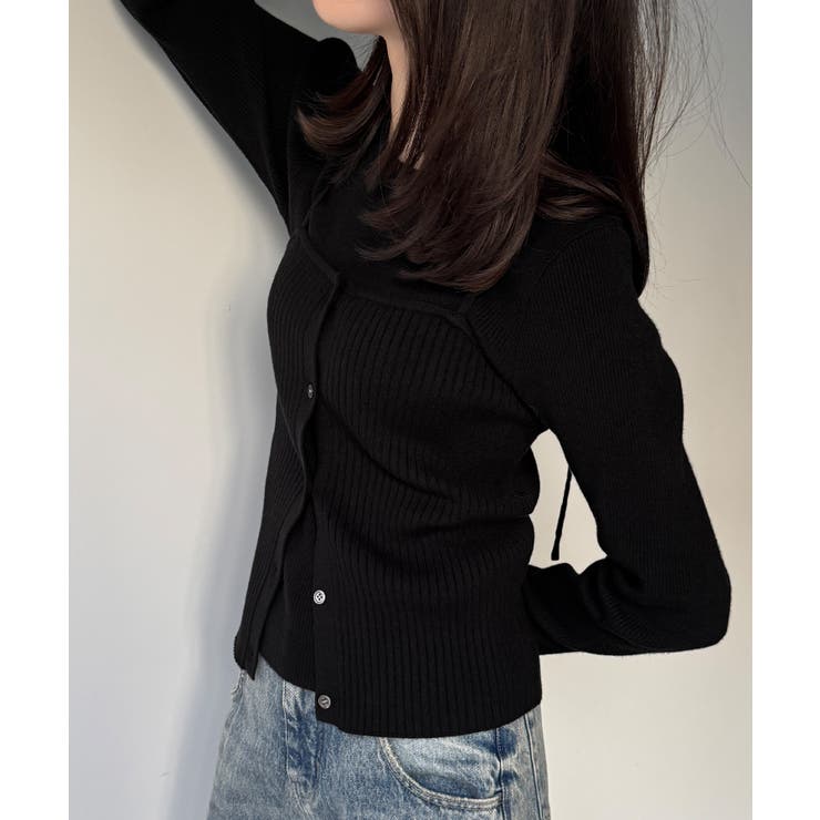 釦ニットビスチェ＋クルーネックリブニットset | JUNOAH | 詳細画像12 