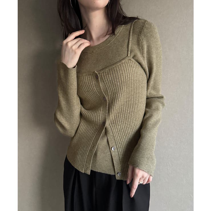 釦ニットビスチェ＋クルーネックリブニットset | JUNOAH | 詳細画像19 