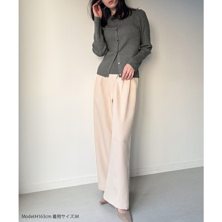 釦ニットビスチェ＋クルーネックリブニットset | JUNOAH | 詳細画像2 