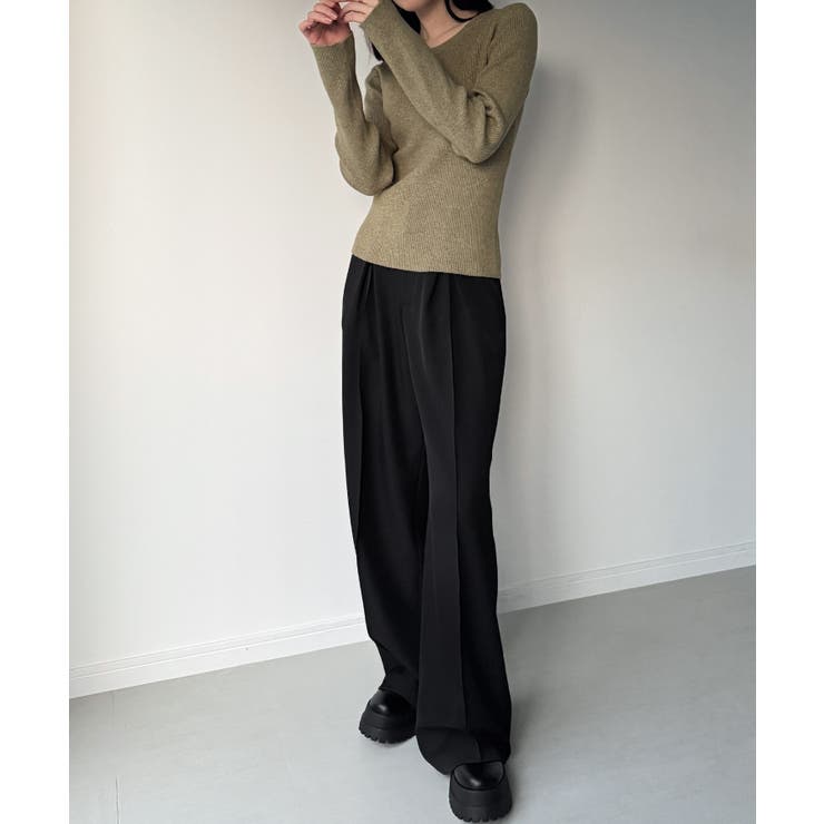 釦ニットビスチェ＋クルーネックリブニットset | JUNOAH | 詳細画像21 