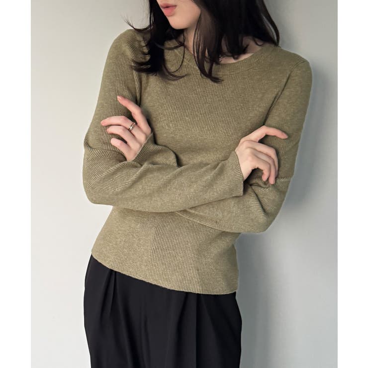 釦ニットビスチェ＋クルーネックリブニットset | JUNOAH | 詳細画像22 