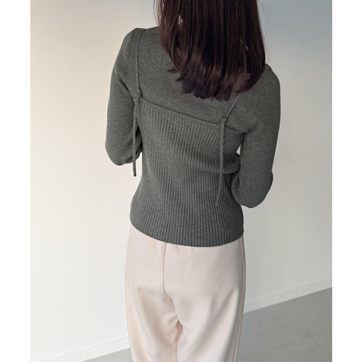釦ニットビスチェ＋クルーネックリブニットset | JUNOAH | 詳細画像4 
