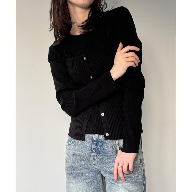 釦ニットビスチェ＋クルーネックリブニットset | JUNOAH | 詳細画像8 