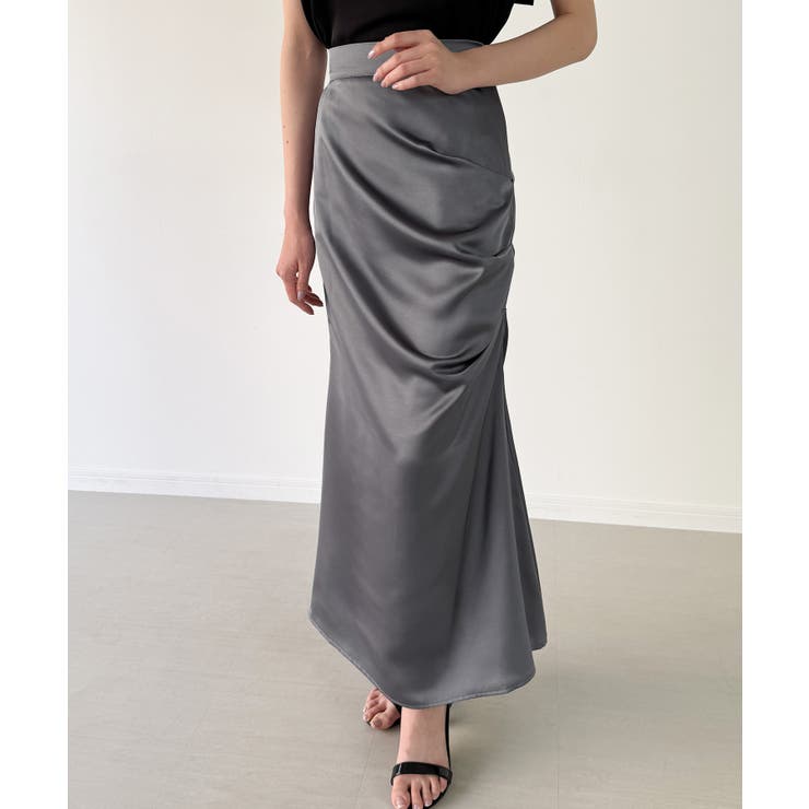 【新品未使用】 ソフトマーメイドサテンスカート 楽天市場】ソリッドカラー サテン マーメイド ロング スカート