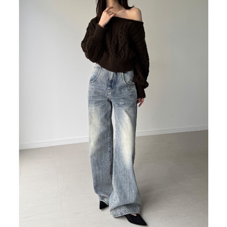 2wayワンショルケーブルショートニット | JUNOAH | 詳細画像11 