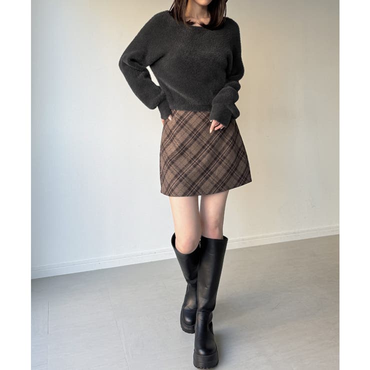 2wayベロアリボンシャギーニットカーディガン | JUNOAH | 詳細画像11 