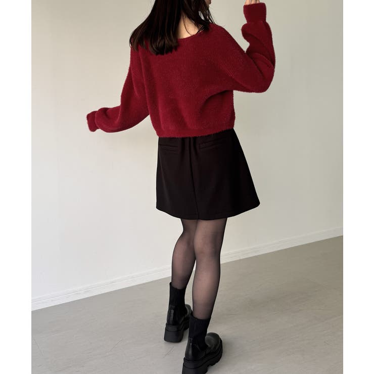 2wayベロアリボンシャギーニットカーディガン | JUNOAH | 詳細画像16 