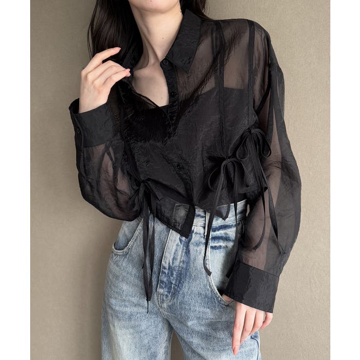 リボンタックシアーシャツ | JUNOAH | 詳細画像6 