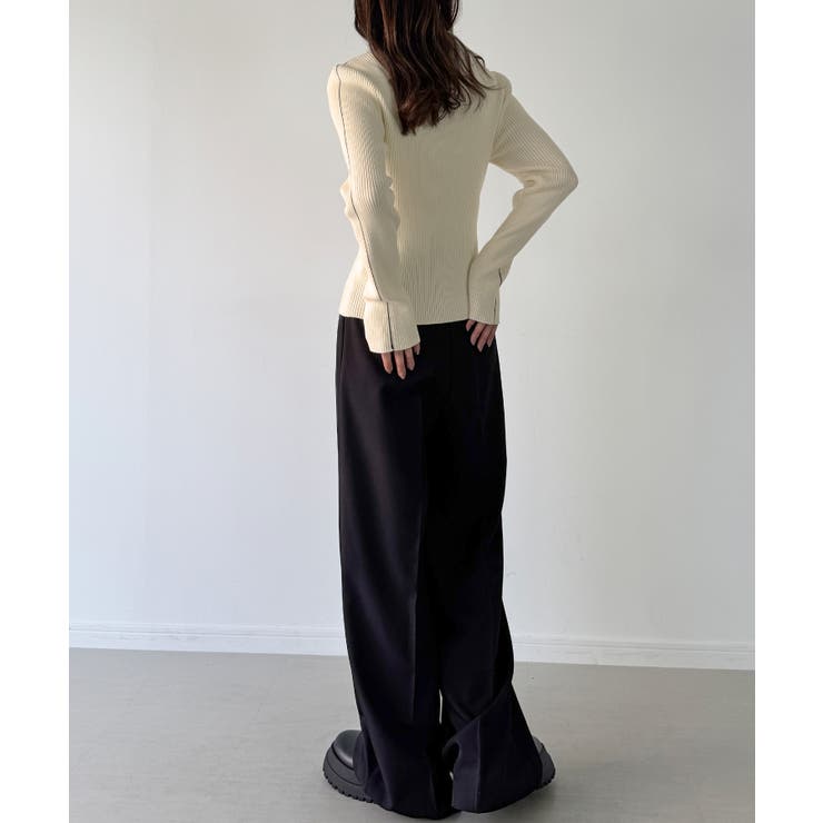 配色ラインビスチェデザインリブニット | JUNOAH | 詳細画像10 