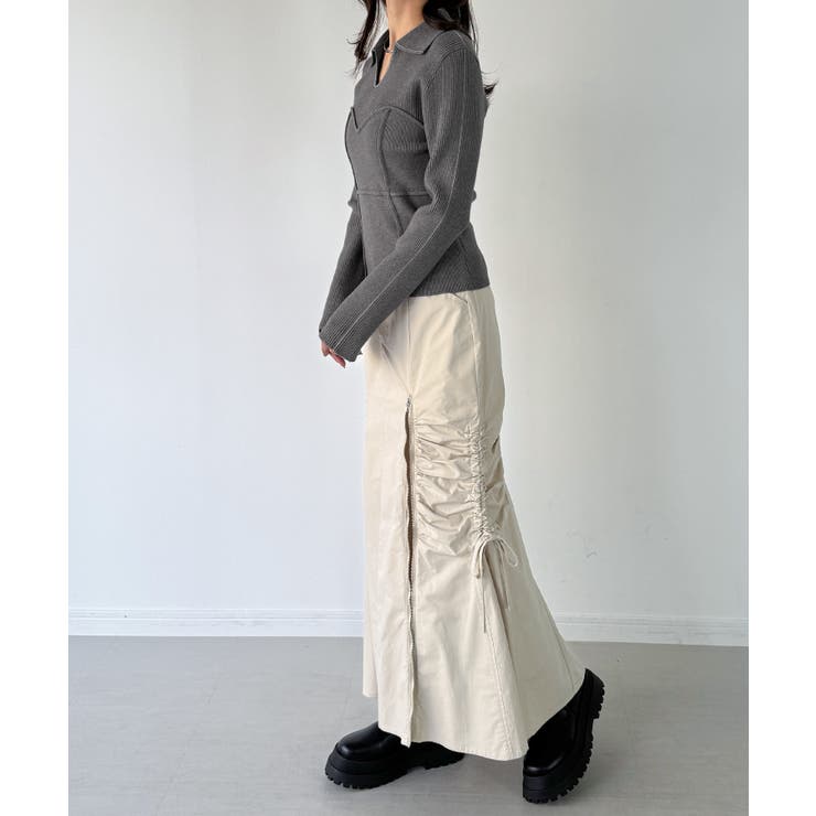 配色ラインビスチェデザインリブニット | JUNOAH | 詳細画像14 