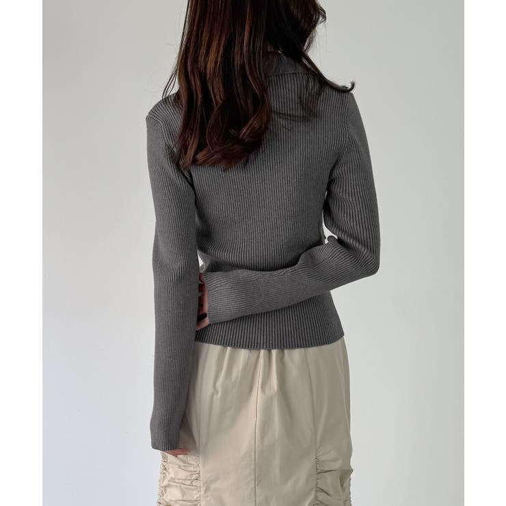 配色ラインビスチェデザインリブニット | JUNOAH | 詳細画像15 